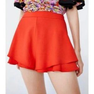 Zara High Waisted Red/Orange Shorts Size S